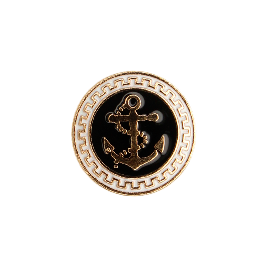 Gold and Black Anchor Metal Button (8 Big + 8 Small)