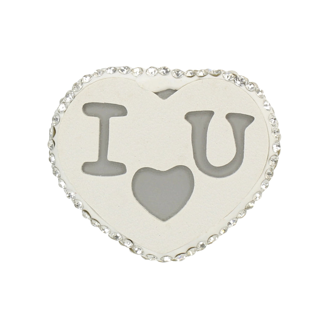 Heat Style Love White Heart Brooch Pin