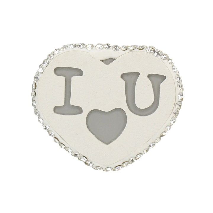 Heat Style Love White Heart Brooch Pin