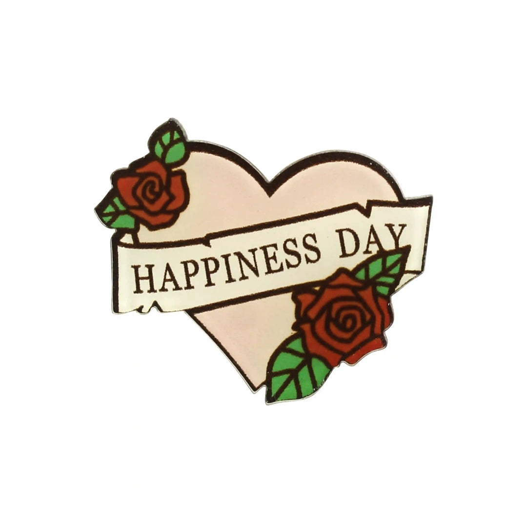 Happiness Day Heart Brooch Pin
