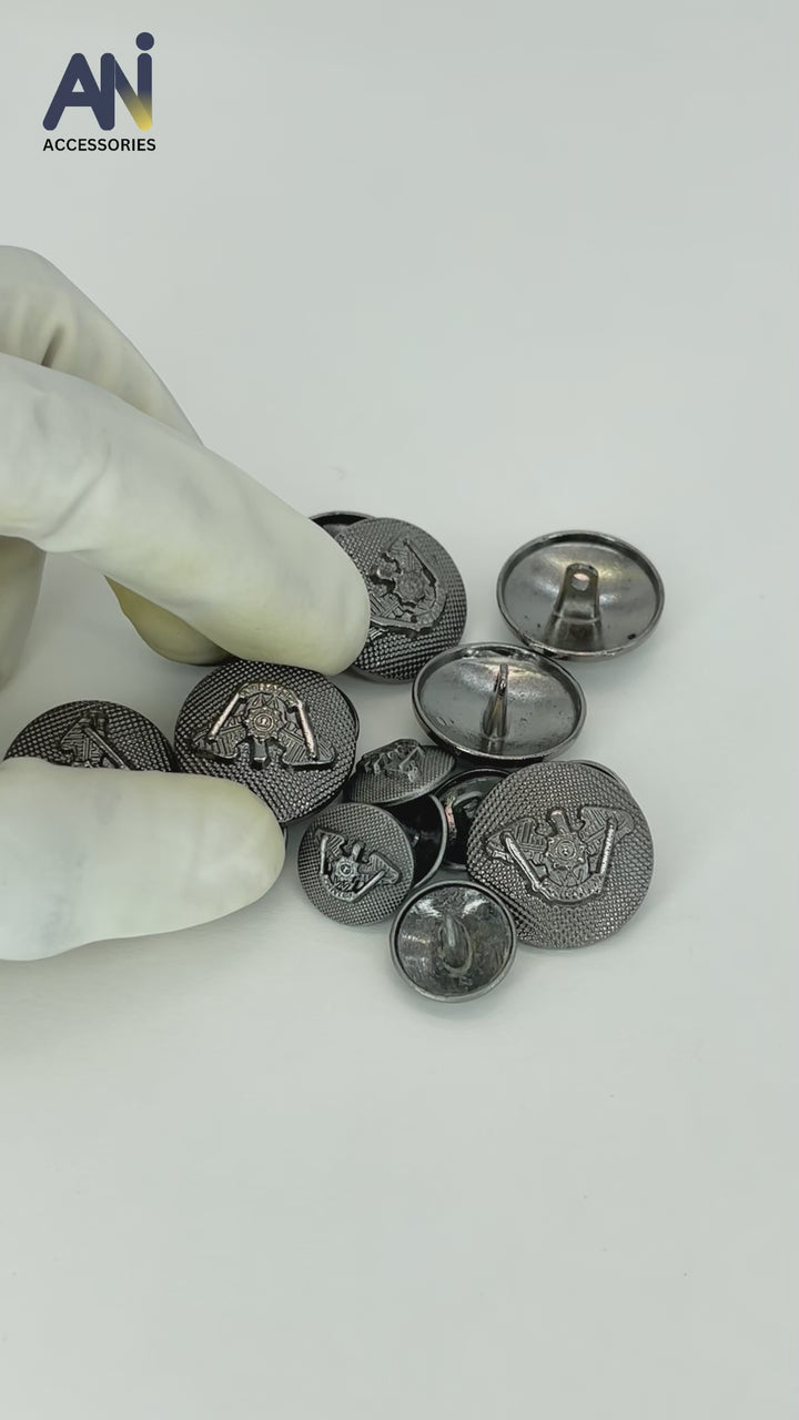 Silver finish metal buttons by Ani Accessories