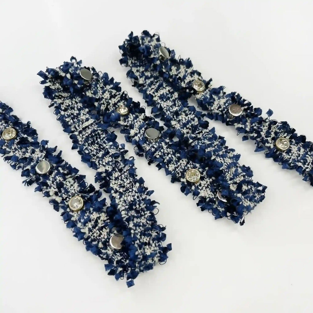 ANI Accessories rhinestone trim for clothing folded in a zigzag with white color background 
