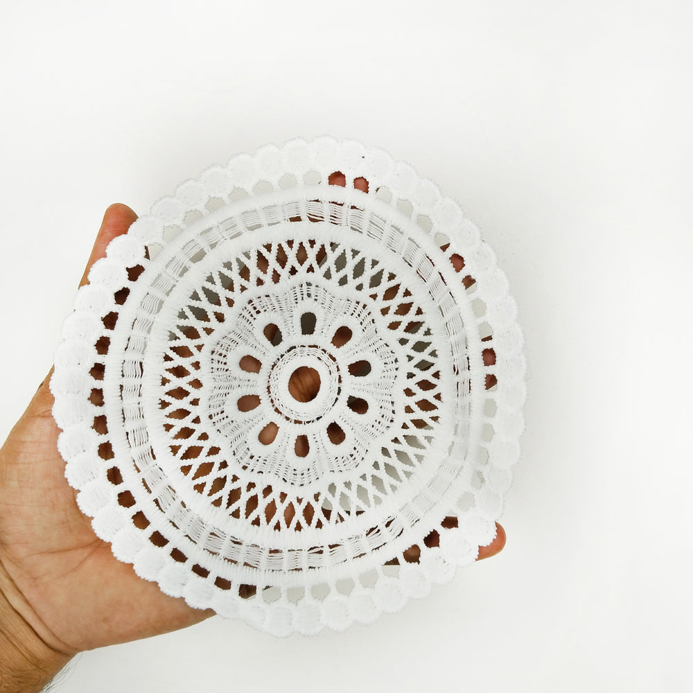 ANI Accessories large round mandala patch held in hand to show its 6 inch size 