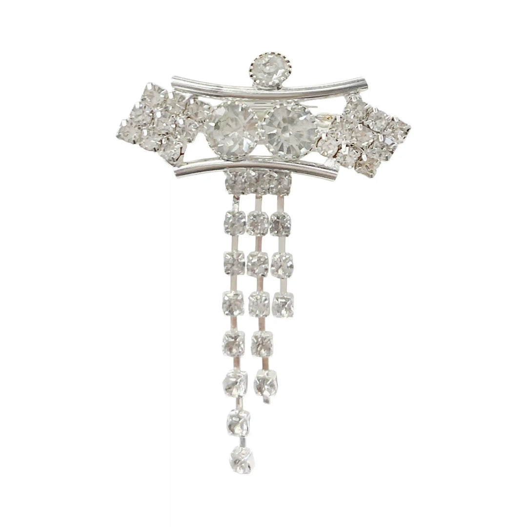 Shiny Silver Rhinestone & Crystal Brooch for Enhance Fashion with elegant design and sparkling details
