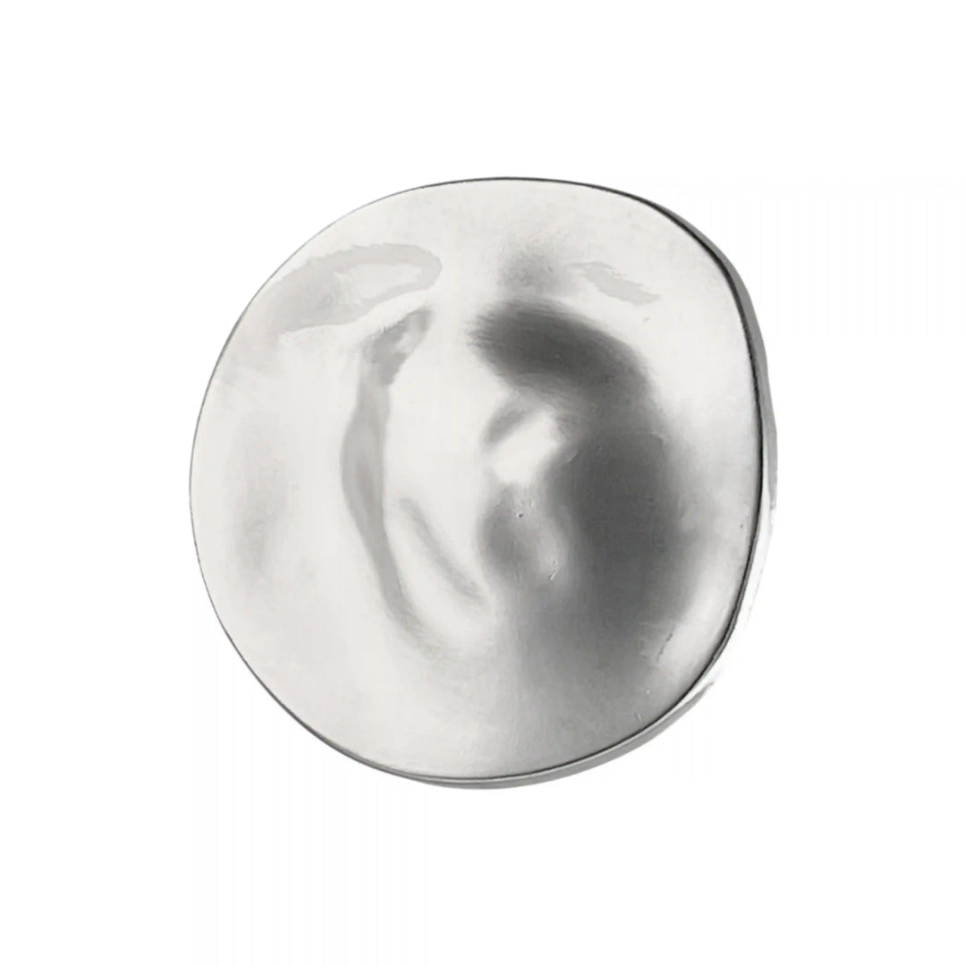ANI Accessories silver moon brooch showing the front and the back with pin color background 