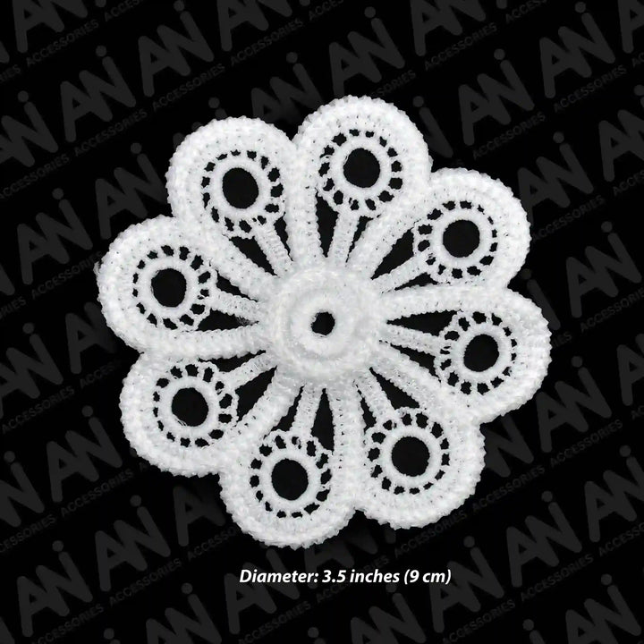 ANI Accessories small flower patch size chart: 3.5 inches (9 cm) diameter 