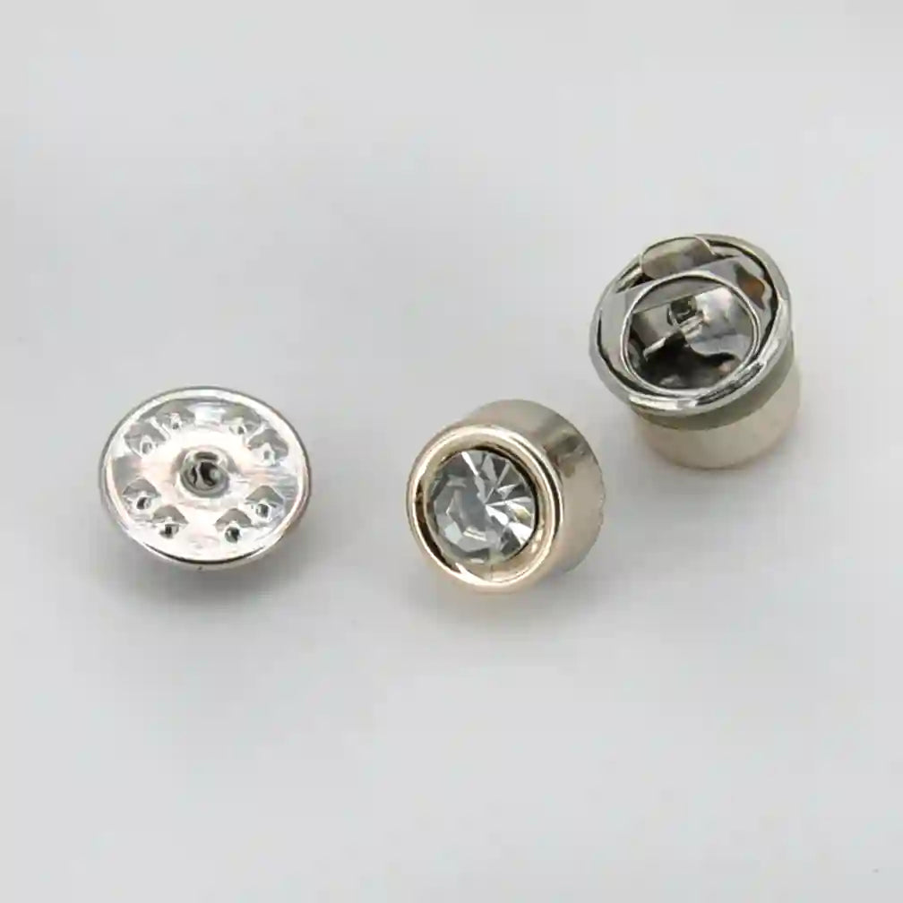 ANI Accessories small lapel pin back view showing the pin post and silver butterfly clutch with white color background 