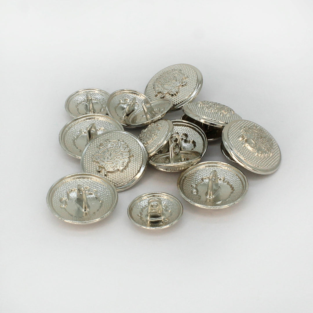 Embossed Floral Metal Buttons