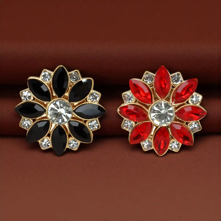 Floral Rhinestone Button Covers