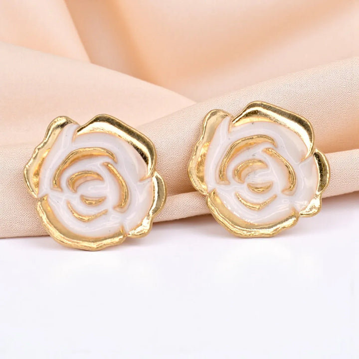 White Enamel Rose Button Cover