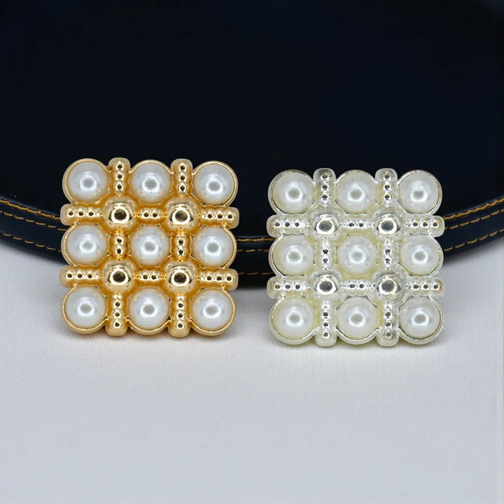 Pearl Square Medallion Button | 15mm(24L), 18mm(28L) & 20mm(32L)
