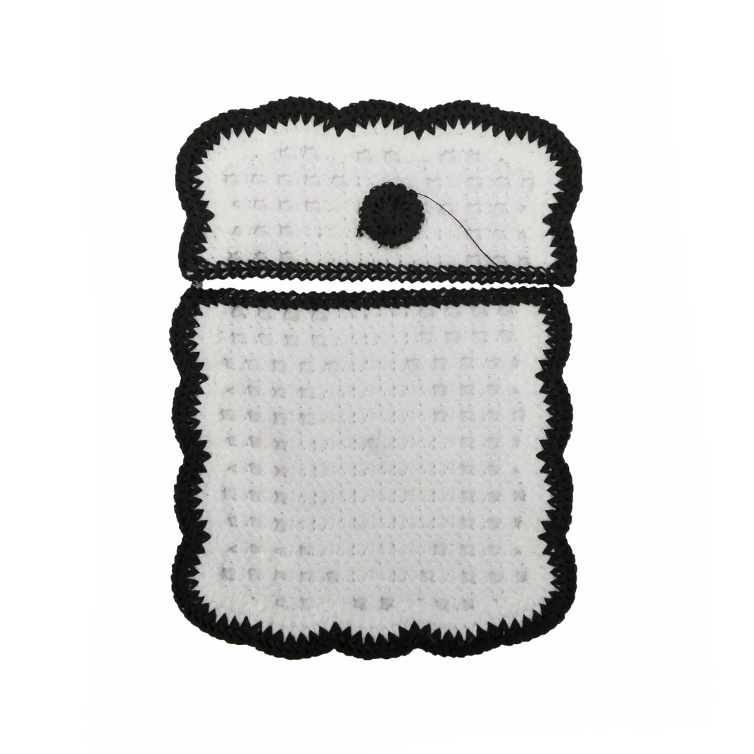 ANI Accessories two-piece crochet pocket patch showing the flap and pocket as separate pieces 