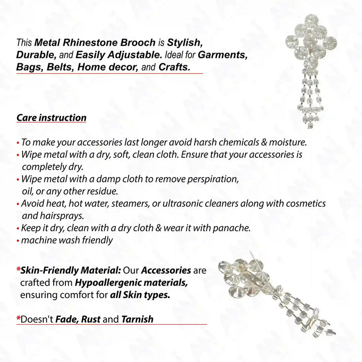 Unisex Rhinestone Brooch for Fashion featuring a stylish design and adjustable features for various accessories