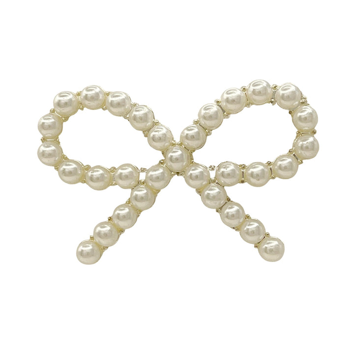 Elegantly designed Bow Pearl Brooch for Saree, Hair, Hijab, Bridal & Wedding with a sparkling finish