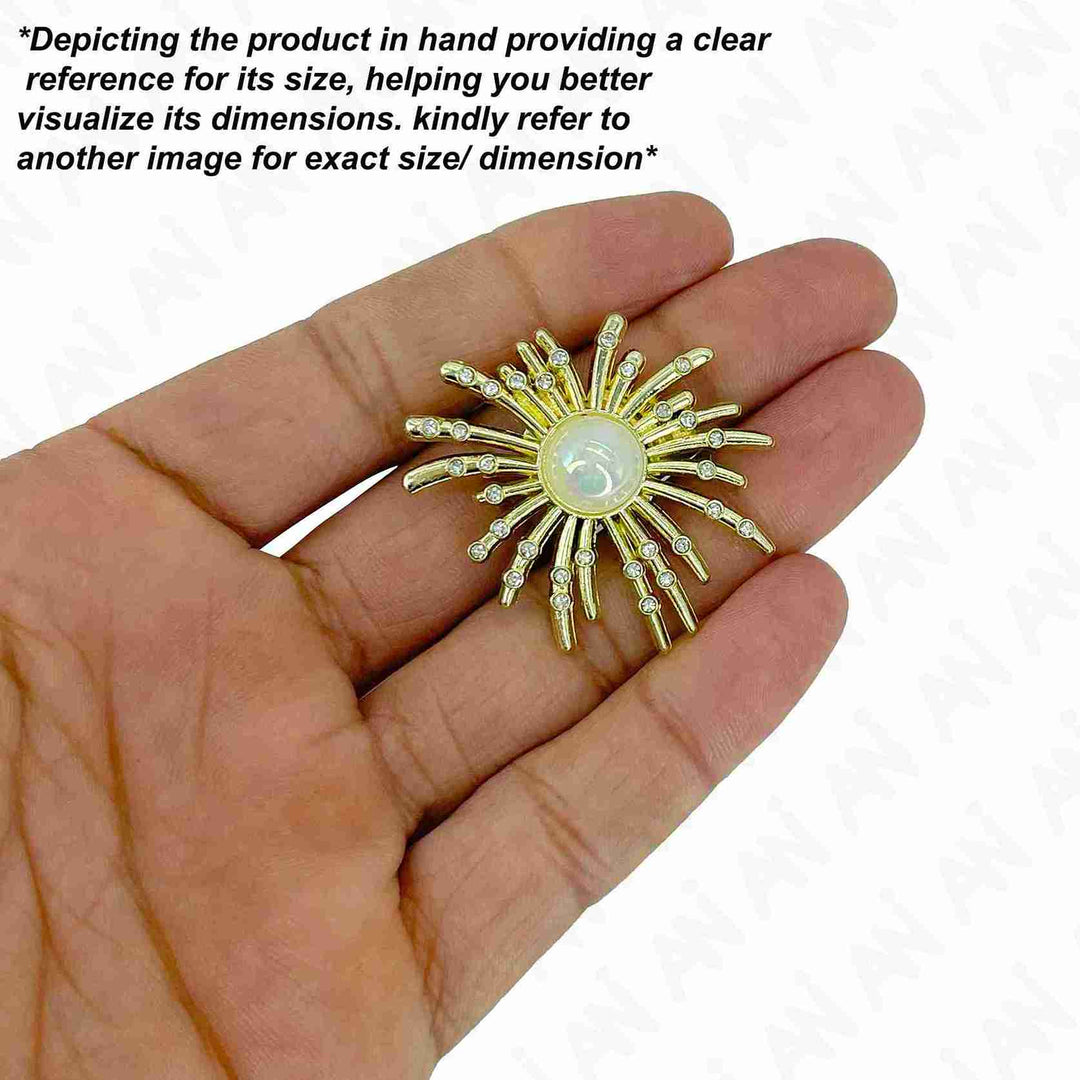 Hand-held floral pearl brooch for sarees & outfits with intricate design and detailing