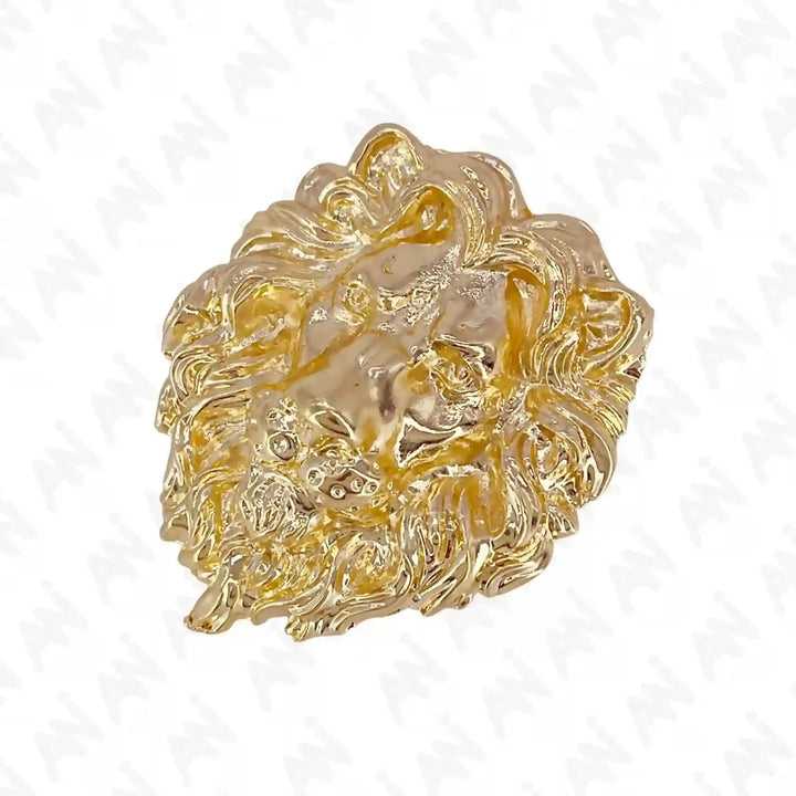 Ani Accessories Gold Lion Brooch with Intricate Detailing for Elegant Accessories
