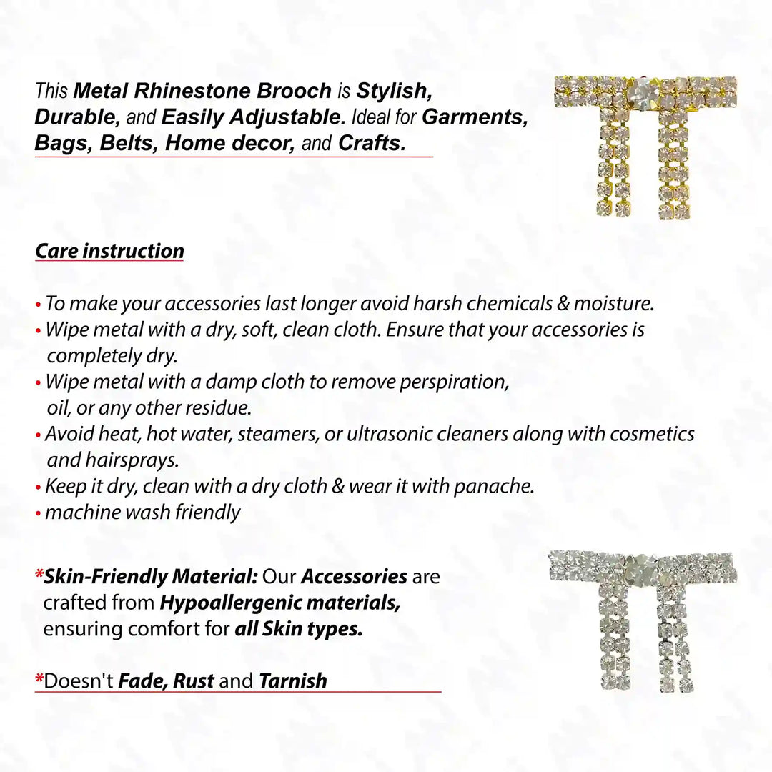 Gold & Silver Rhine Brooch for Women's Outfit, Stylish and Durable Accessory for Bags and Garments