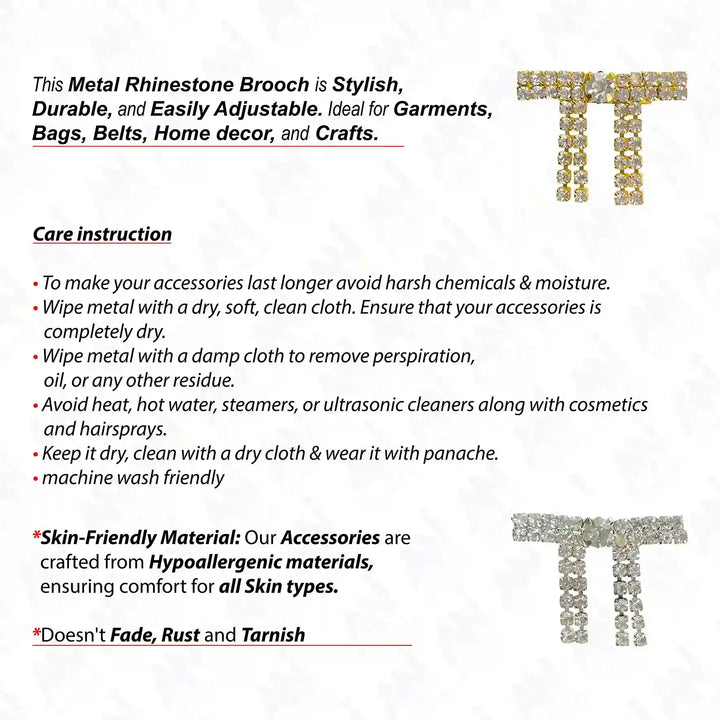 Gold & Silver Rhine Brooch for Women's Outfit, Stylish and Durable Accessory for Bags and Garments