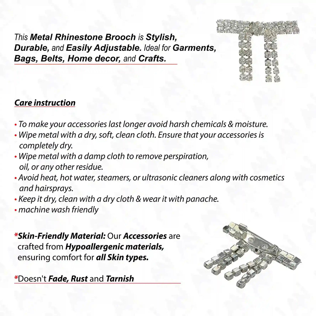 Gold & Silver Rhine Brooch for Women's Outfit, Stylish and Adjustable for Various Accessories