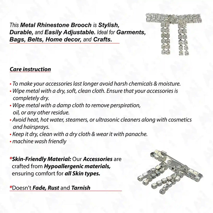 Gold & Silver Rhine Brooch for Women's Outfit, Stylish and Adjustable for Various Accessories