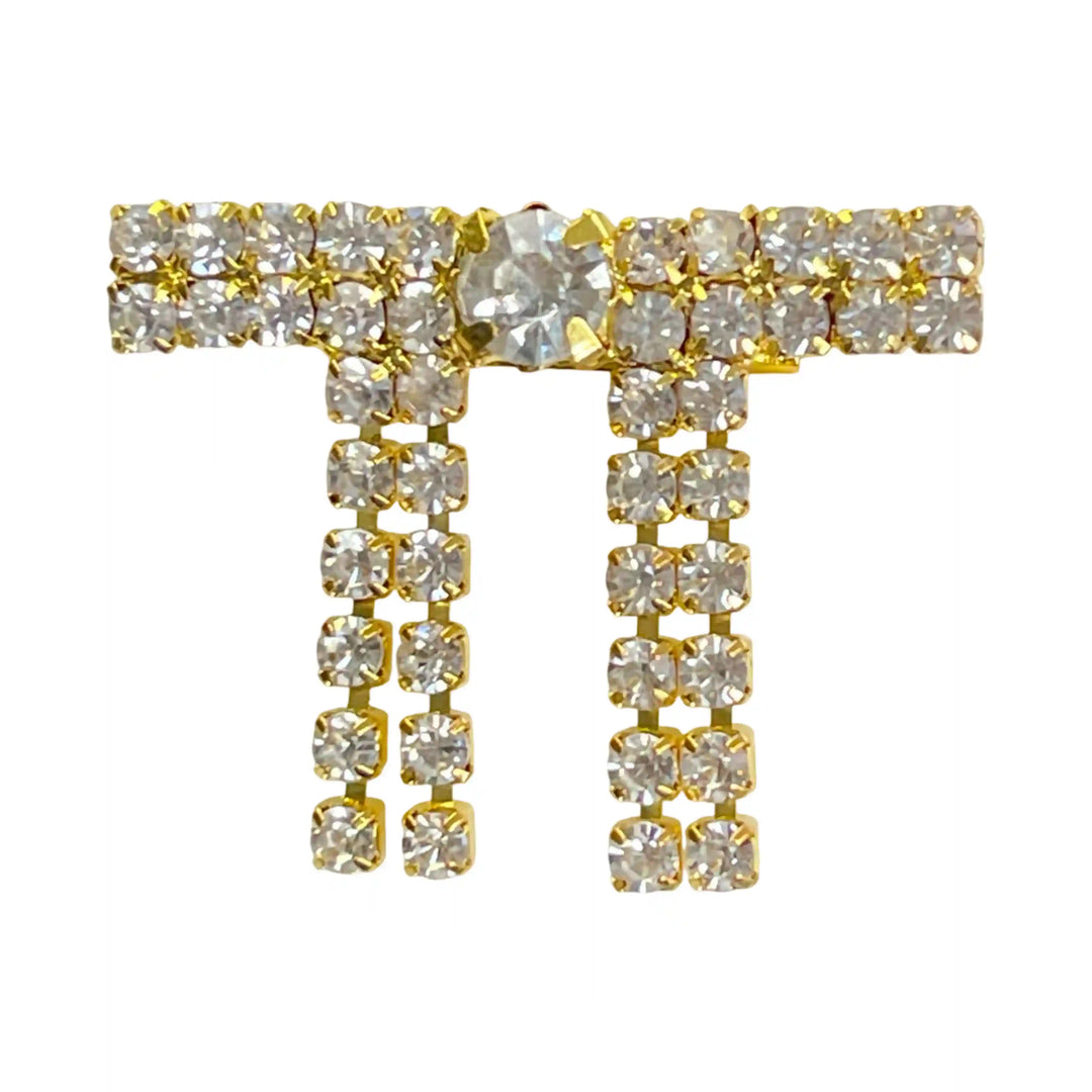Gold & Silver Rhine Brooch for Women's Outfit with Sparkling Rhinestones and Elegant Design