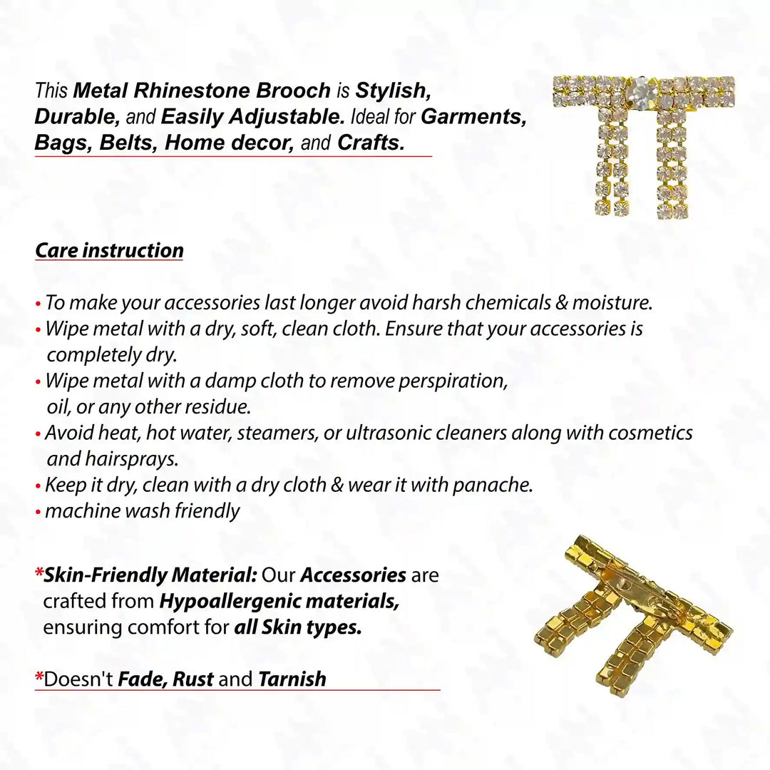 Gold & Silver Rhine Brooch for Women's Outfit with Stylish Design and Adjustable Feature