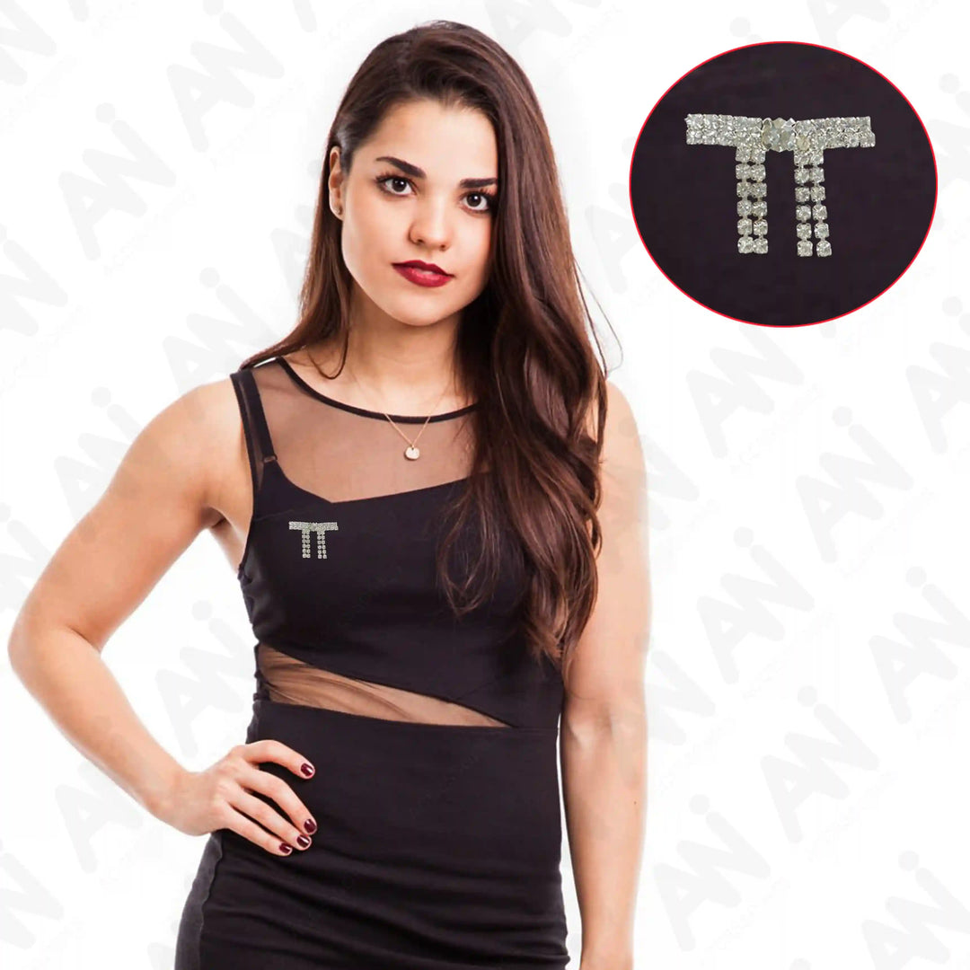 Stylish Gold & Silver Rhine Brooch for Women's Outfit, adding elegance to any look.