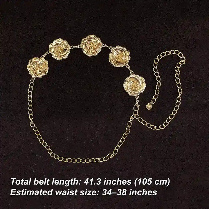 ANI Accessories waist chain belt size chart showing 105 cm length with mehroom color background 