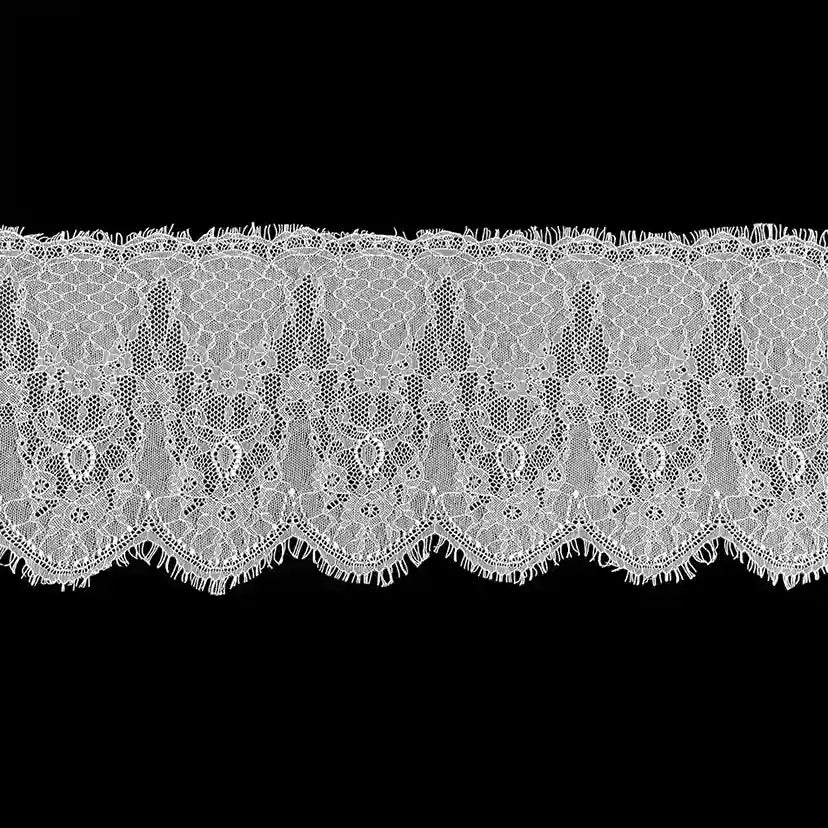 ANI Accessories white Chantilly lace for kurti and dress hem, 25 cm wide 