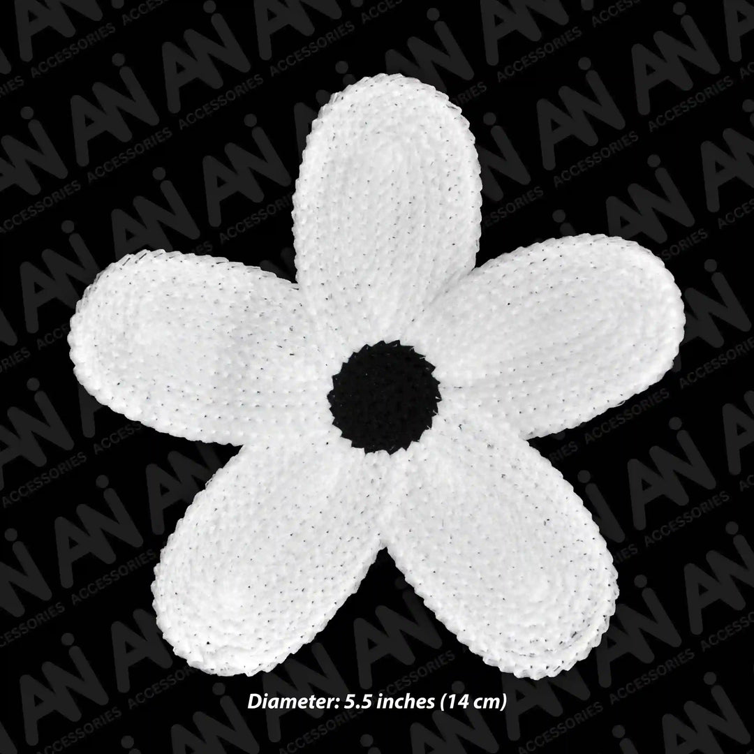 ANI Accessories white daisy patch size chart: 5.5 inches (14 cm) diameter 