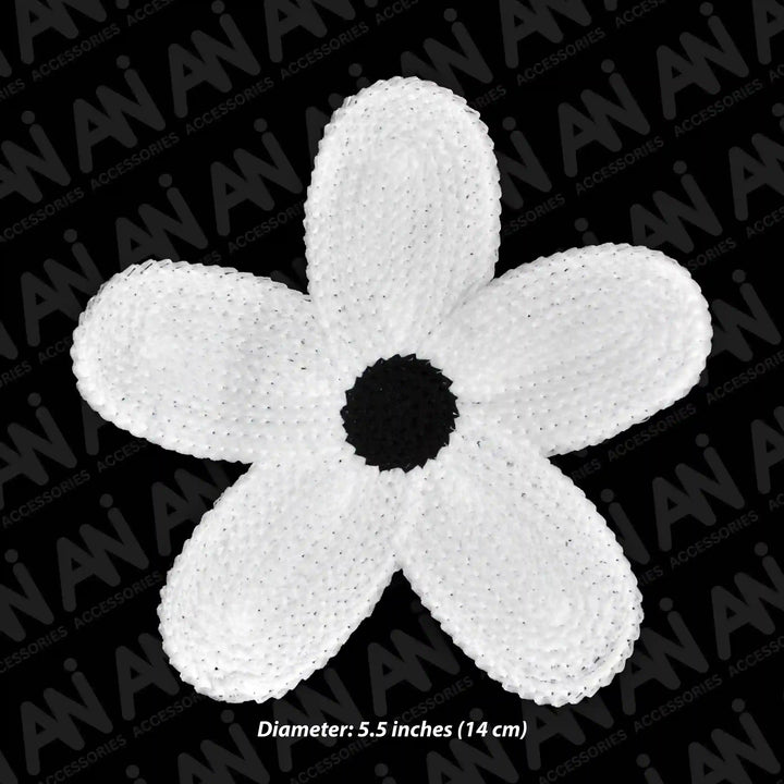 ANI Accessories white daisy patch size chart: 5.5 inches (14 cm) diameter 
