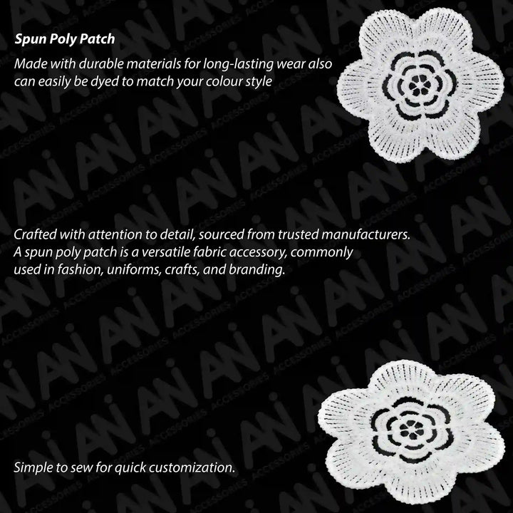 ANI Accessories white dyeable sew-on applique patch, product details