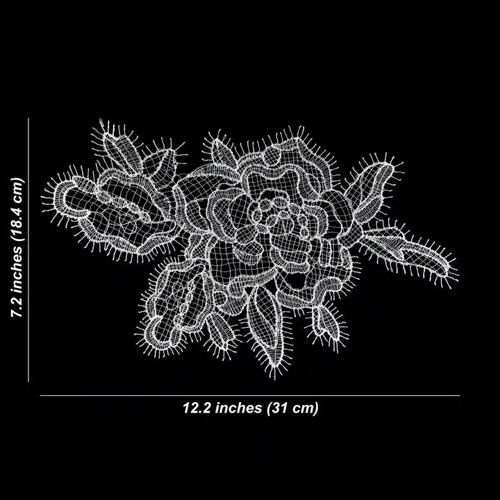 ANI Accessories wide flower patch size: 12.2 inches wide and 7.2 inches height