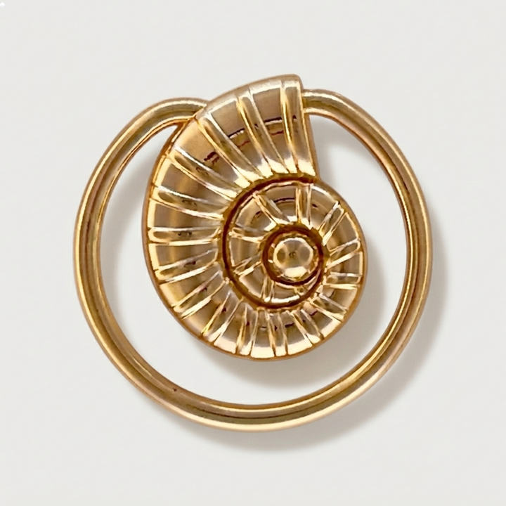 Spiral Shell Gold Shiny Buckle