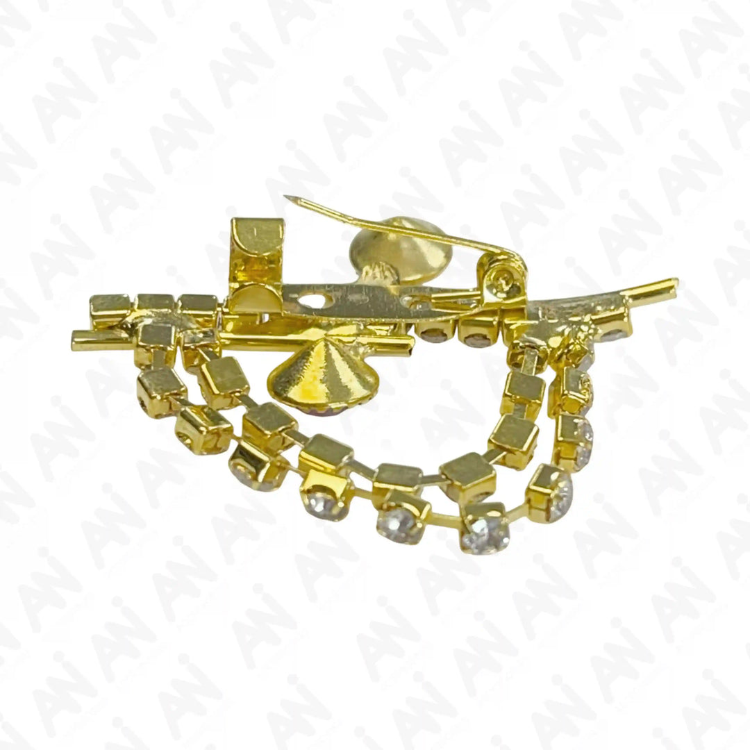 Elegant gold women's stylish brooches with sparkling crystals for a chic accessory look