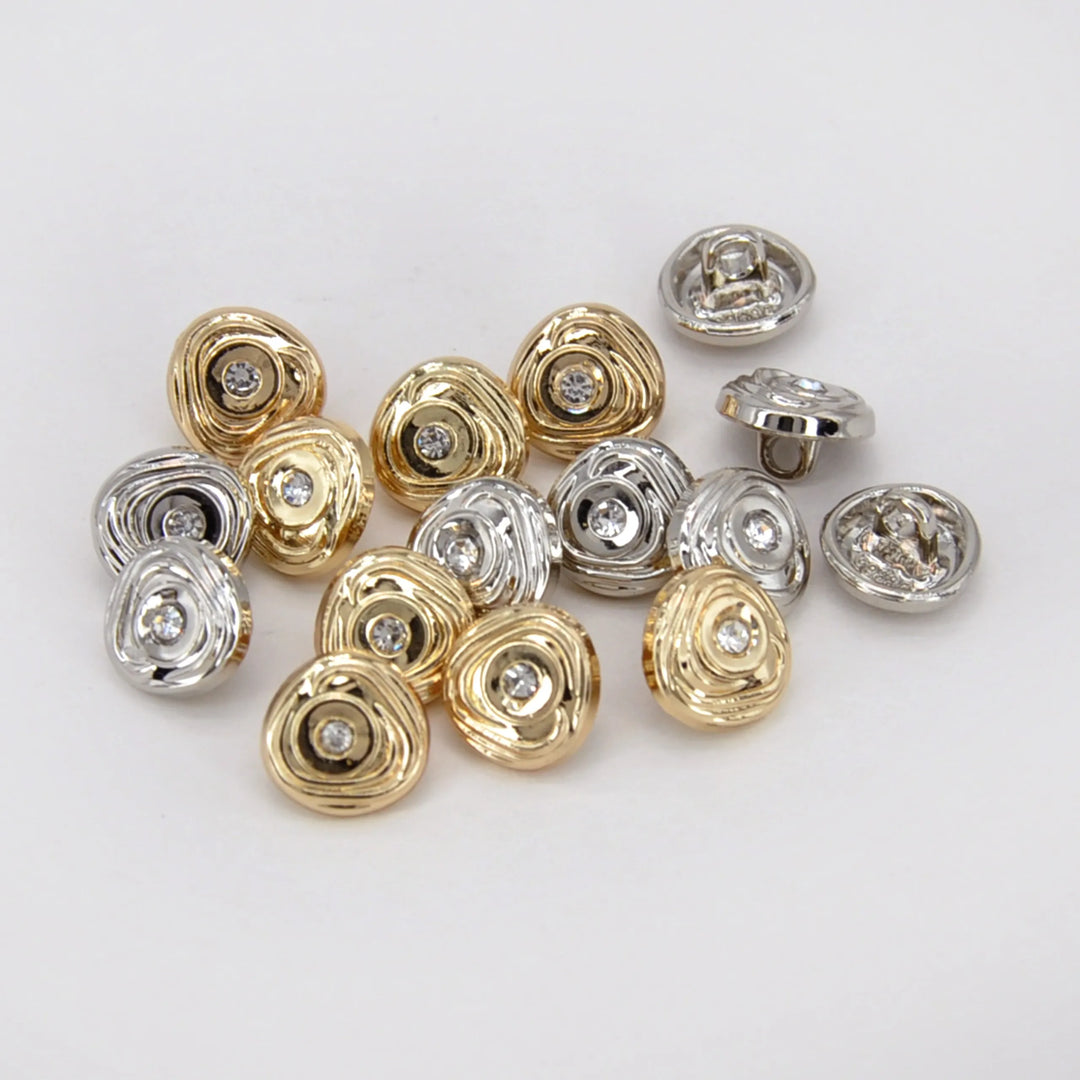 Swirl Stone Metal Button | 10mm (16L)