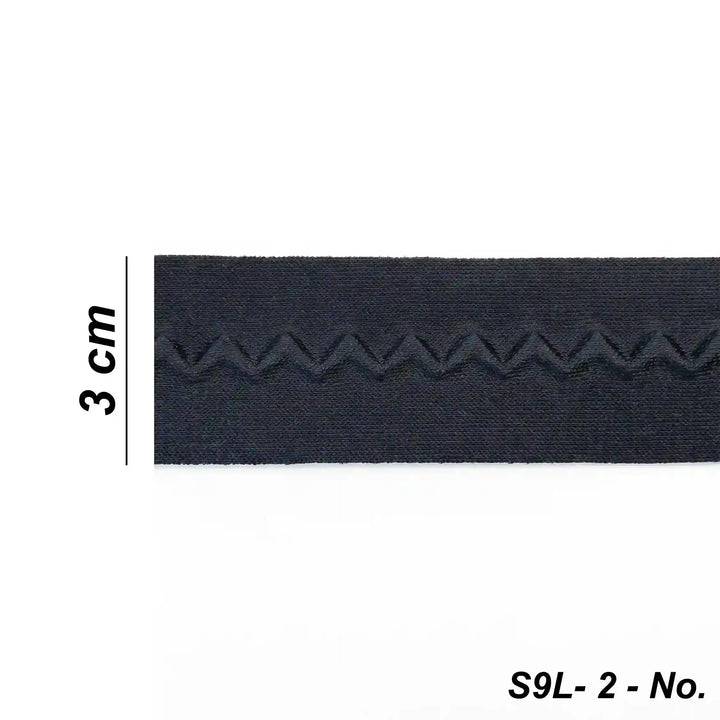 ANI Accessories zig zag lace border size chart showing 3 cm width with white color background 