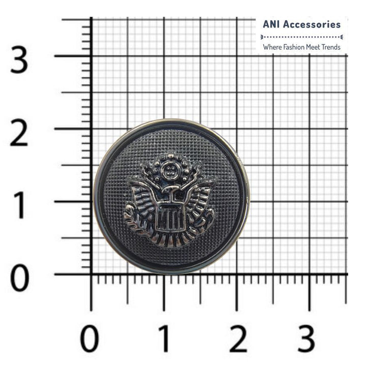 Royal Insignia Black ABS Shank Buttons (Set of 8)