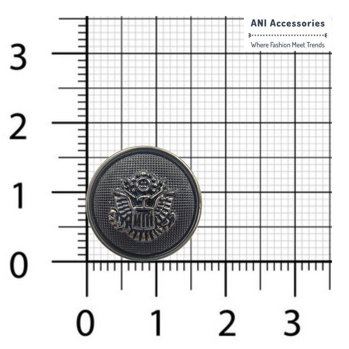 Royal Insignia Black ABS Shank Buttons (Set of 8)