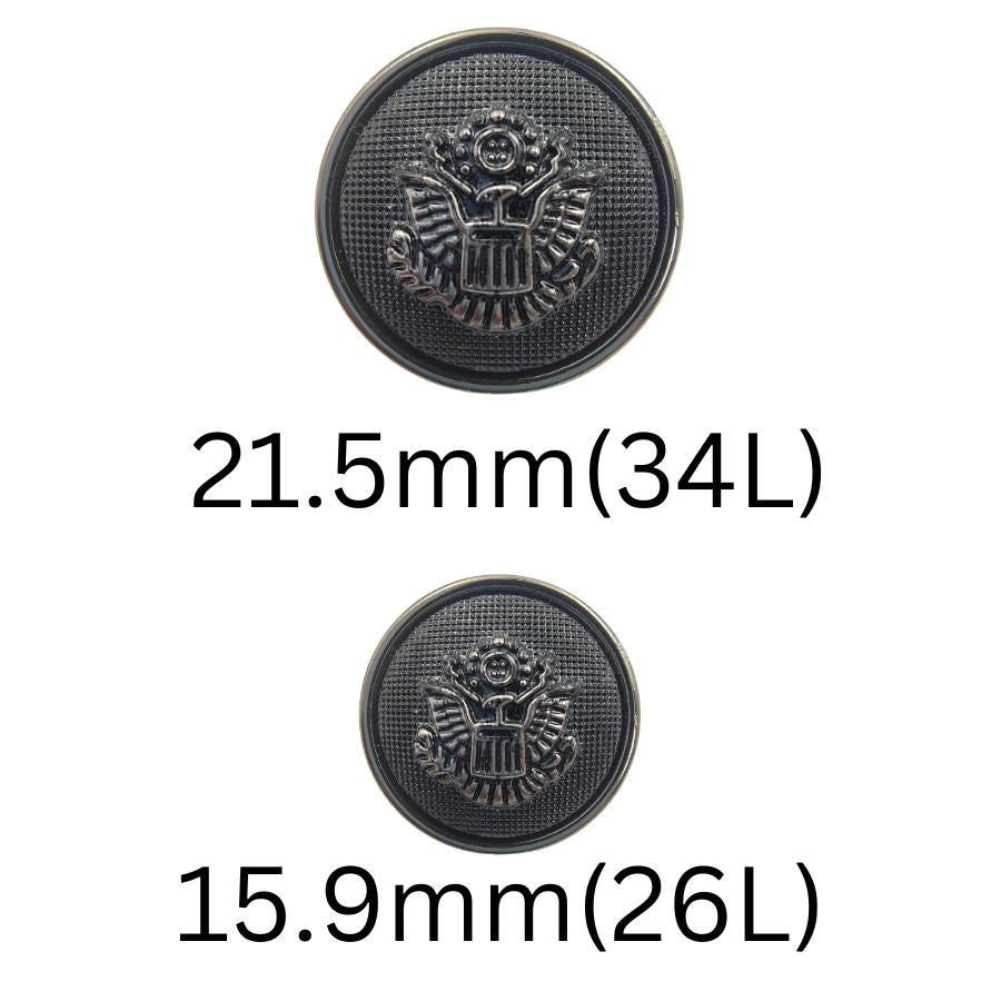 Royal Insignia Black ABS Shank Buttons (Set of 8)