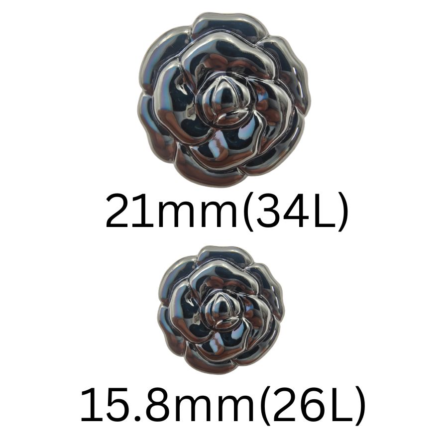 Camelia Flower Shank ABS Buttons (Set of 8)