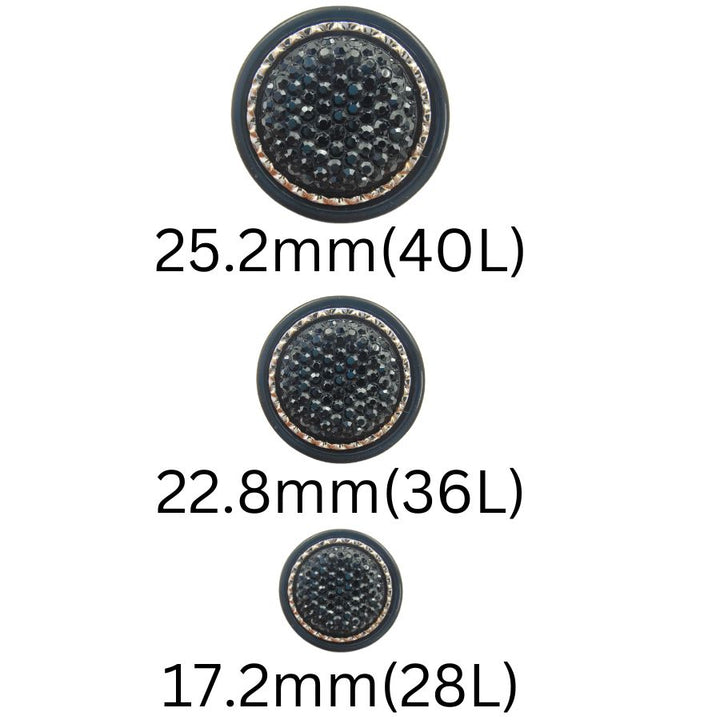 Black Beaded Shank Button (Pack of 8)