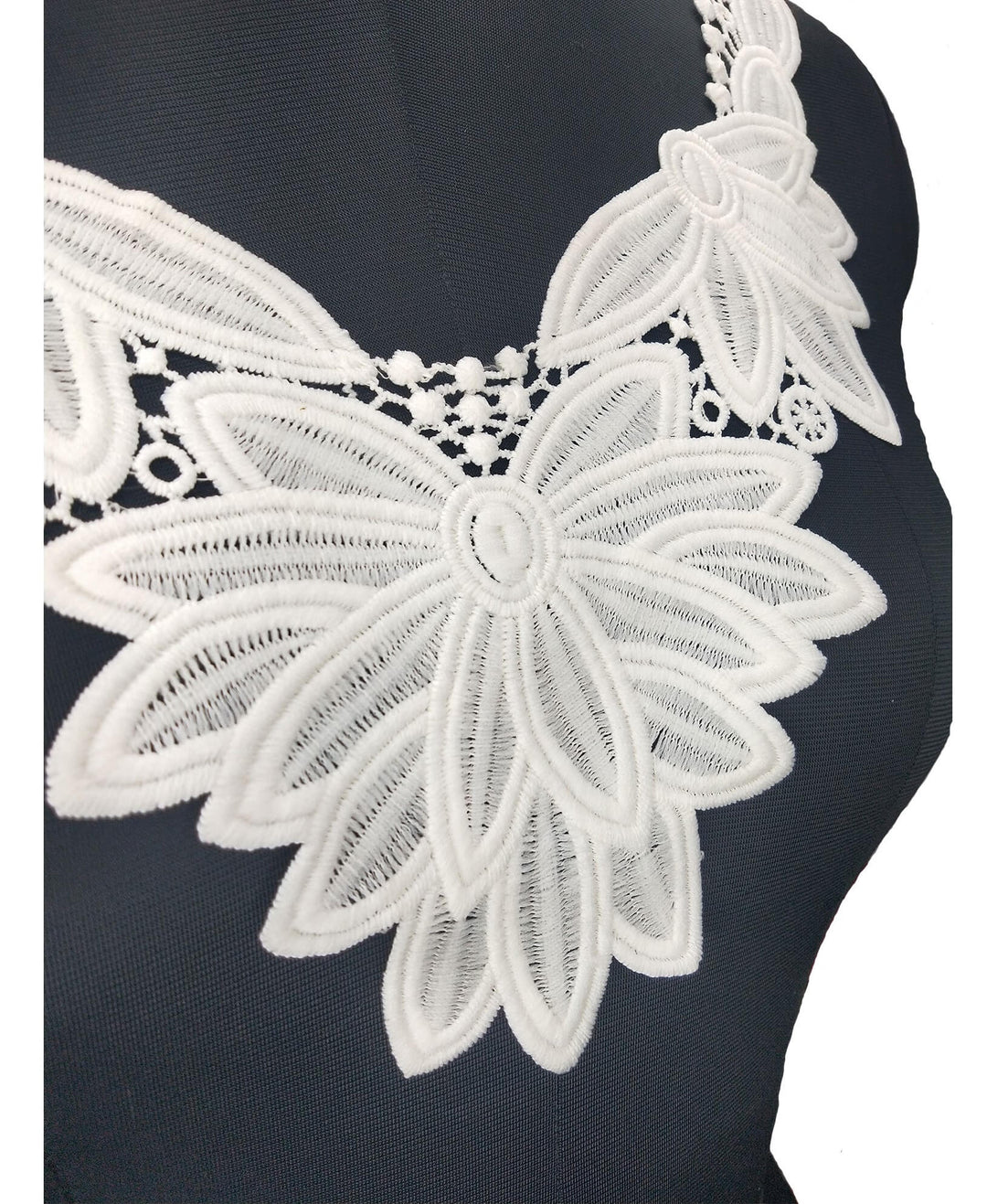 Ani Accessories decorative large flower style neckline with rich embroidery for DIY fashion garments and designer wear plus!!