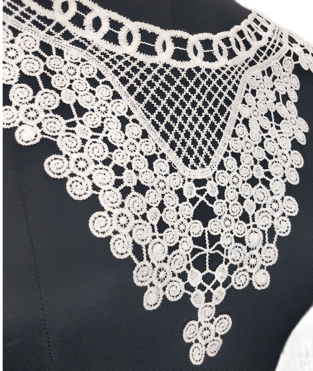 Ani Accessories elegant grid design embroidered neckline with fine detailing for designer outfits