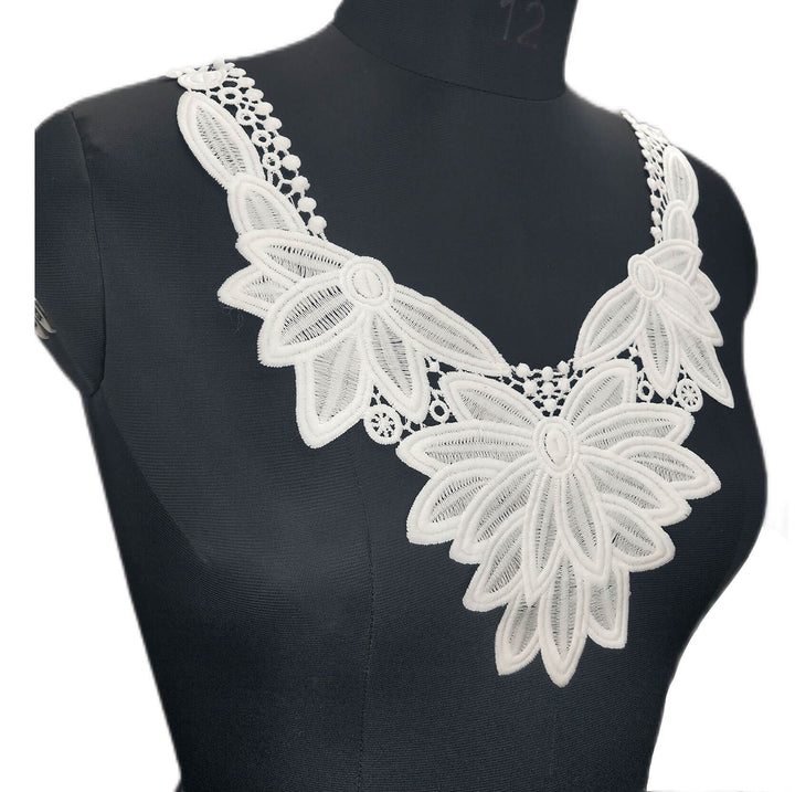 Ani Accessories large flower neckline design with detailed floral embroidery for ethnic western garments and couture wear art