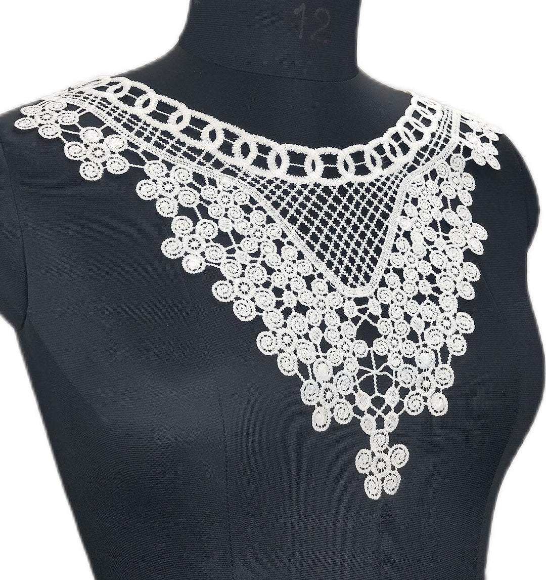 Ani Accessories premium intricate grid pattern neckline for sewing on kurtis, blouses, and gowns