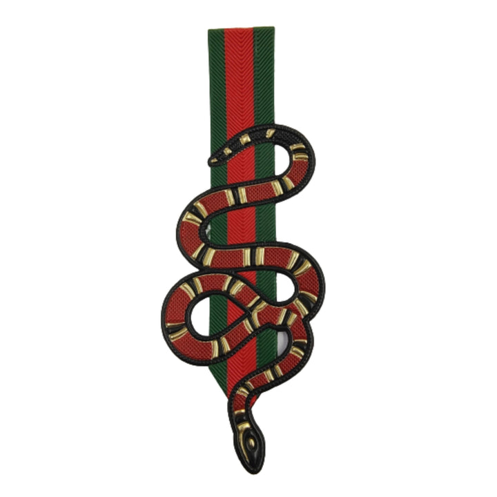 Red and Green Stripe Snake Hot Fix Patch