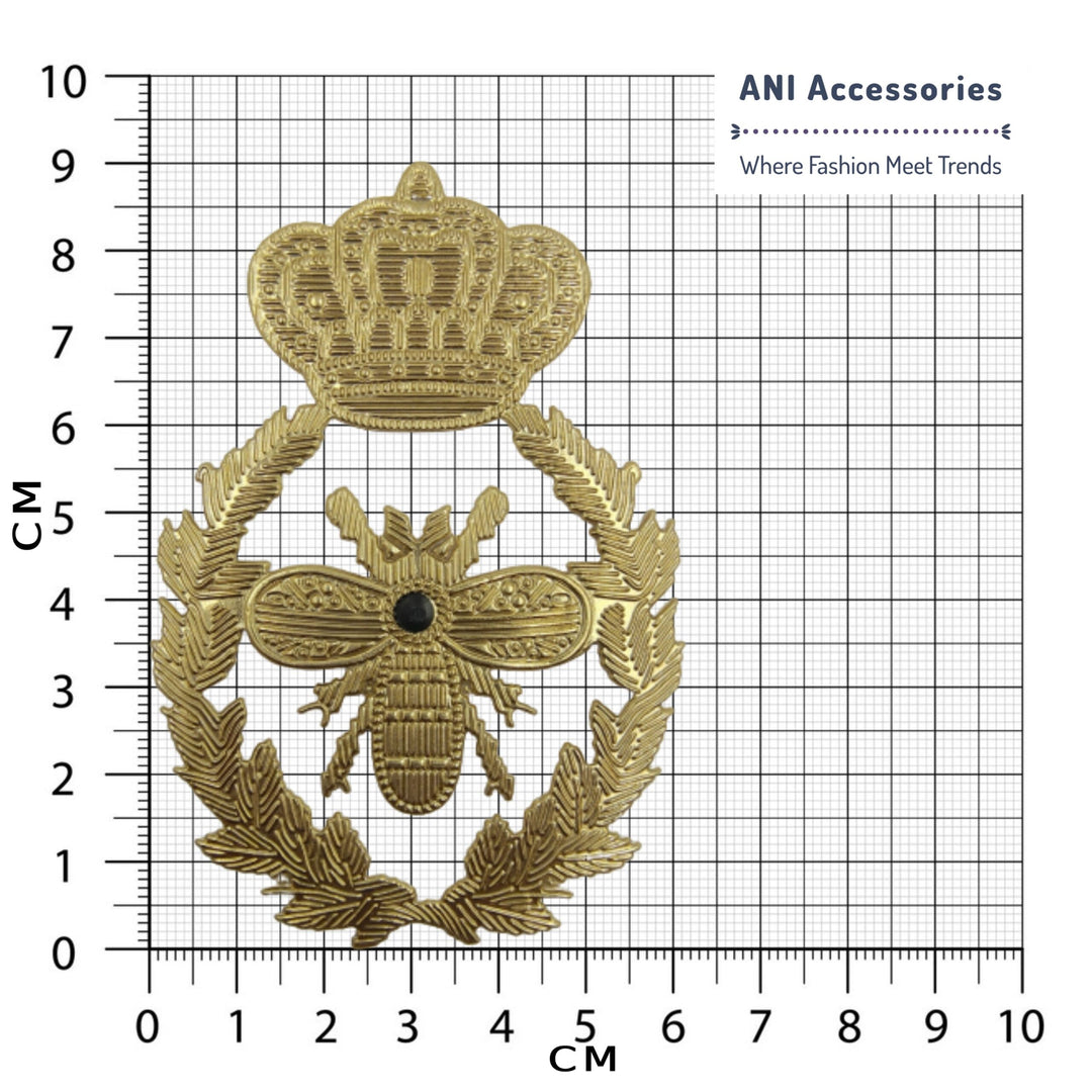 Golden Queen Bee Design Hot-Fix Patch