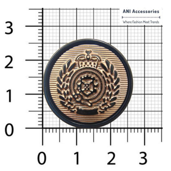 Crown & Laurel Wreath Circular Buttons