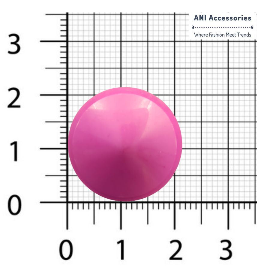 Pink Dome Pointed Shank Button (Pack of 8)